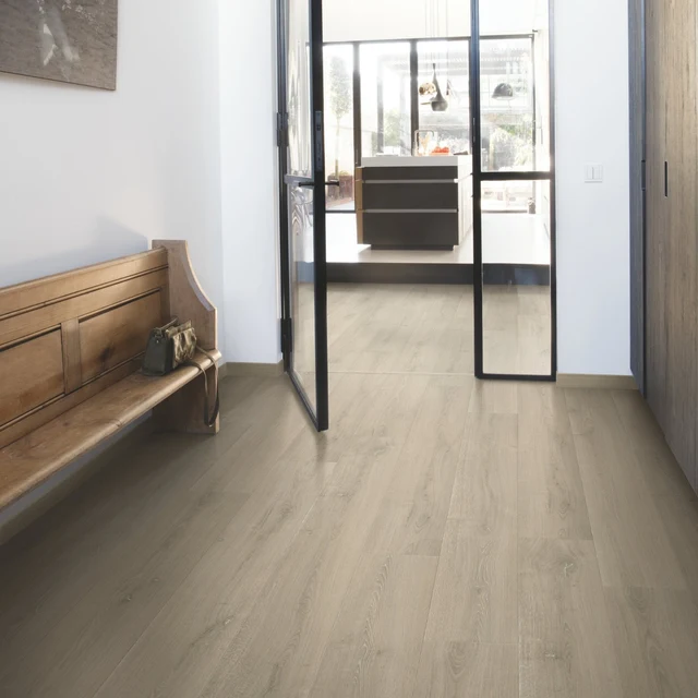 Brushed Oak Beige Laminate Flooring – SIG4764 – 212mm Wide – 9mm Thick — merchant product photo