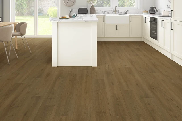 Series Woods 8mm Acoustic Laminate Rustic Natural Oak Built-in Underlay — merchant product photo